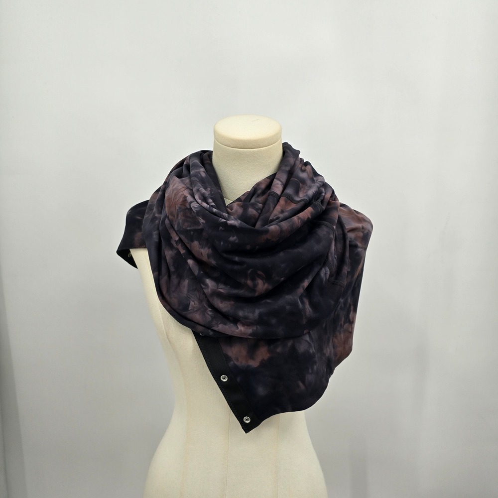 Lululemon Vinyasa Scarf Nulu Tie Dye Smoky Rose Black Convertible Wrap NWT